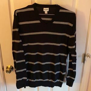 Old Navy Black with Grey Strip V-Neck Sweater